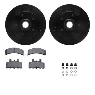 R1 Concepts® - eLINE Series Drilled and Slotted Front Brake Kit with Performance Off-Road/Tow Brake Pads
