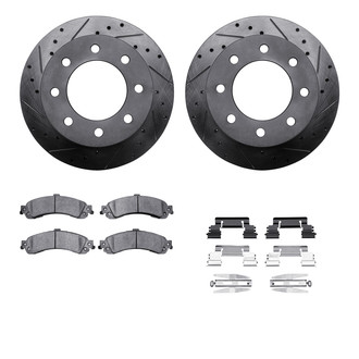 R1 Concepts® - eLINE Series Drilled and Slotted Rear Brake Kit with Performance Off-Road/Tow Brake Pads