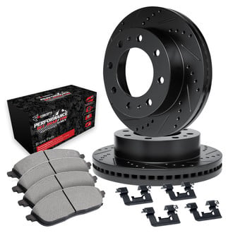 R1 Concepts® - eLINE Series Drilled and Slotted Rear Brake Kit with Performance Off-Road/Tow Brake Pads