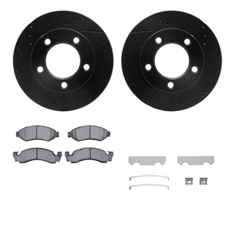 R1 Concepts® - eLINE Series Drilled and Slotted Front Brake Kit with Performance Off-Road/Tow Brake Pads