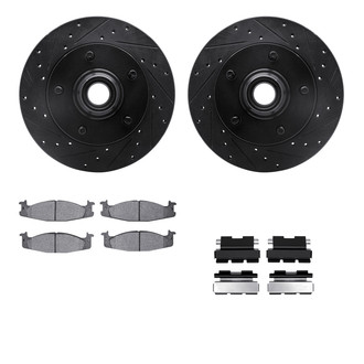 R1 Concepts® - eLINE Series Drilled and Slotted Brake Kit with Performance Off-Road/Tow Brake Pads