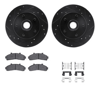 R1 Concepts® - eLINE Series Drilled and Slotted Front Brake Kit with Performance Off-Road/Tow Brake Pads