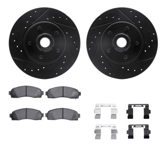 R1 Concepts® - eLINE Series Drilled and Slotted Front Brake Kit with Performance Off-Road/Tow Brake Pads