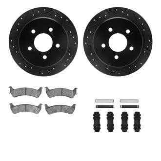 R1 Concepts® - Drilled and Slotted Rear Brake Kit with Performance Off-Road/Tow Brake Pads