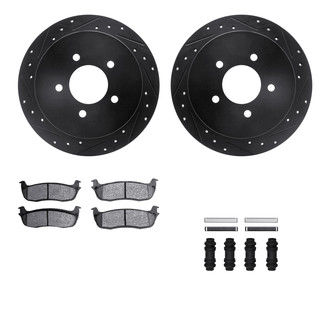 R1 Concepts® - eLINE Series Drilled and Slotted Rear Brake Kit with Performance Off-Road/Tow Brake Pads
