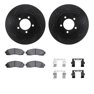 R1 Concepts® - eLINE Series Drilled and Slotted Front Brake Kit with Performance Off-Road/Tow Brake Pads