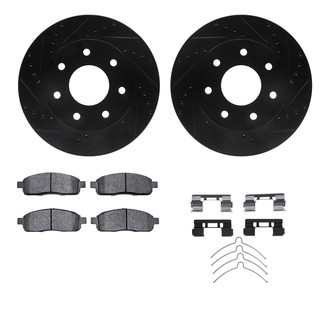 R1 Concepts® - eLINE Series Drilled and Slotted Front Brake Kit with Performance Off-Road/Tow Brake Pads