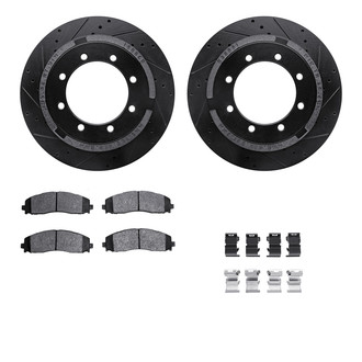 R1 Concepts® - eLINE Series Drilled and Slotted Rear Brake Kit with Performance Off-Road/Tow Brake Pads