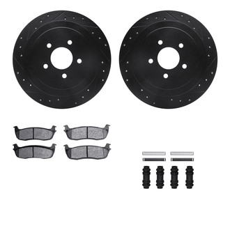 R1 Concepts® - eLINE Series Drilled and Slotted Rear Brake Kit with Performance Off-Road/Tow Brake Pads