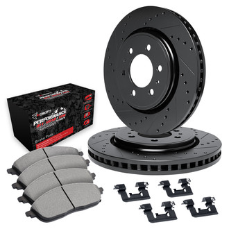 R1 Concepts® - eLINE Series Drilled and Slotted Rear Brake Kit with Performance Off-Road/Tow Brake Pads