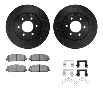 R1 Concepts® - eLINE Series Drilled and Slotted Brake Kit with Performance Off-Road/Tow Brake Pads