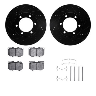 R1 Concepts® - eLINE Series Drilled and Slotted Front Brake Kit with Performance Off-Road/Tow Brake Pads