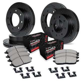 R1 Concepts® - eLINE Series Drilled and Slotted Brake Kit with Performance Off-Road/Tow Brake Pads