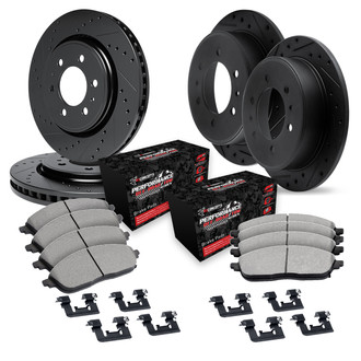 R1 Concepts® - eLINE Series Drilled and Slotted Brake Kit with Performance Off-Road/Tow Brake Pads