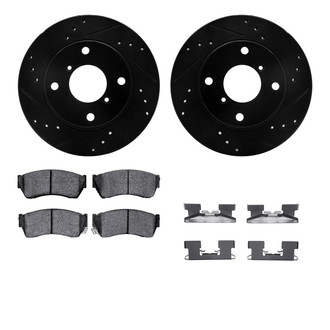 R1 Concepts® - eLINE Series Drilled and Slotted Front Brake Kit with Ceramic Pads