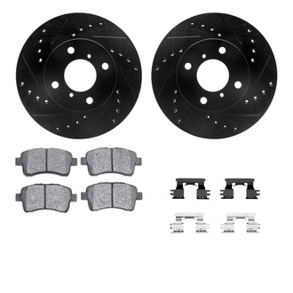R1 Concepts® - eLINE Series Drilled and Slotted Front Brake Kit with Ceramic Pads