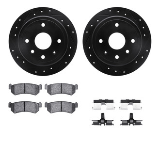 R1 Concepts® - eLINE Series Drilled and Slotted Rear Brake Kit with Ceramic Pads