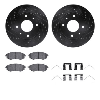 R1 Concepts® - eLINE Series Drilled and Slotted Front Brake Kit with Ceramic Pads