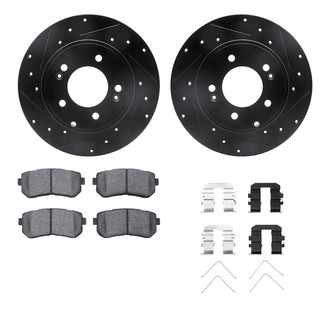R1 Concepts® - Drilled and Slotted Rear Brake Kit with Ceramic Pads