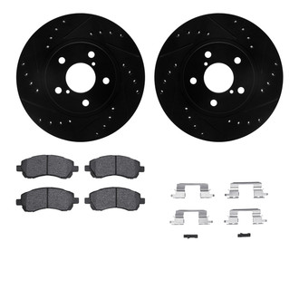R1 Concepts® - eLINE Series Drilled and Slotted Front Brake Kit with Ceramic Pads