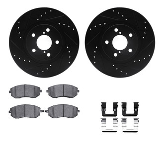R1 Concepts® - eLINE Series Drilled and Slotted Front Brake Kit with Ceramic Pads
