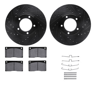 R1 Concepts® - eLINE Series Drilled and Slotted Front Brake Kit with Ceramic Pads