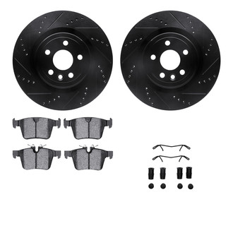 R1 Concepts® - eLINE Series Drilled and Slotted Rear Brake Kit with Ceramic Pads