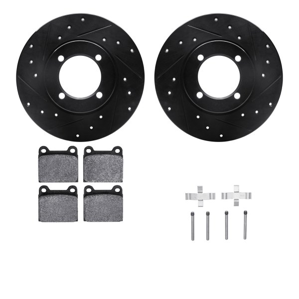  R1 Concepts® - eLINE Series Drilled and Slotted Front Brake Kit with Ceramic Pads