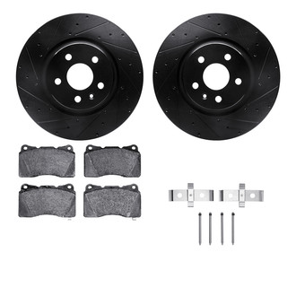 R1 Concepts® - eLINE Series Drilled and Slotted Front Brake Kit with Ceramic Pads