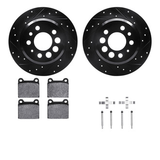 R1 Concepts® - eLINE Series Drilled and Slotted Rear Brake Kit with Ceramic Pads