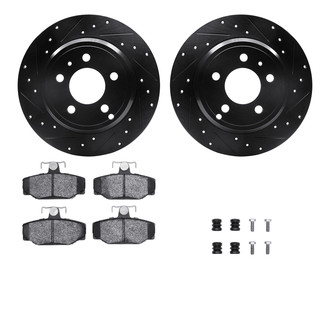 R1 Concepts® - eLINE Series Drilled and Slotted Rear Brake Kit with Ceramic Pads