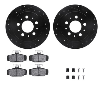 R1 Concepts® - eLINE Series Drilled and Slotted Rear Brake Kit with Ceramic Pads