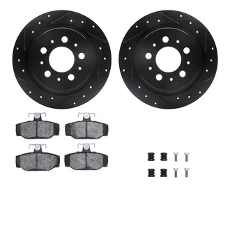 R1 Concepts® - eLINE Series Drilled and Slotted Rear Brake Kit with Ceramic Pads