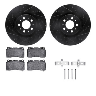 R1 Concepts® - eLINE Series Drilled and Slotted Front Brake Kit with Ceramic Pads