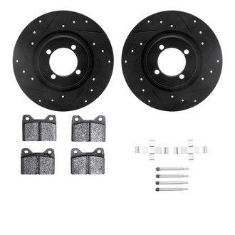 R1 Concepts® - eLINE Series Drilled and Slotted Front Brake Kit with Ceramic Pads