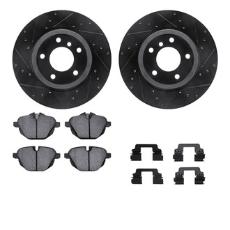 R1 Concepts® - eLINE Series Drilled and Slotted Rear Brake Kit with Ceramic Pads