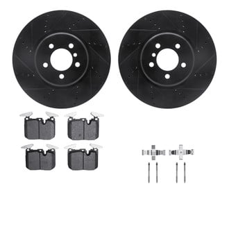 R1 Concepts® - eLINE Series Drilled and Slotted Front Brake Kit with Ceramic Pads