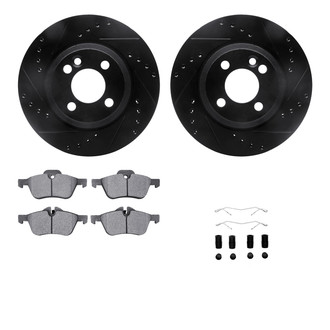 R1 Concepts® - eLINE Series Drilled and Slotted Front Brake Kit with Ceramic Pads