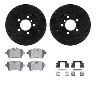 R1 Concepts® - eLINE Series Drilled and Slotted Front Brake Kit with Ceramic Pads