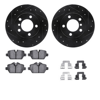 R1 Concepts® - Drilled and Slotted Rear Brake Kit with Ceramic Pads
