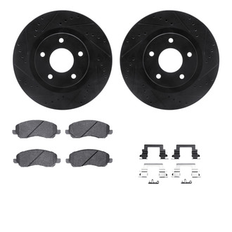 R1 Concepts® - eLINE Series Drilled and Slotted Front Brake Kit with Ceramic Pads