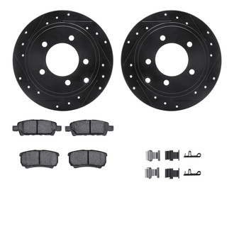 R1 Concepts® - eLINE Series Drilled and Slotted Brake Kit with Ceramic Pads