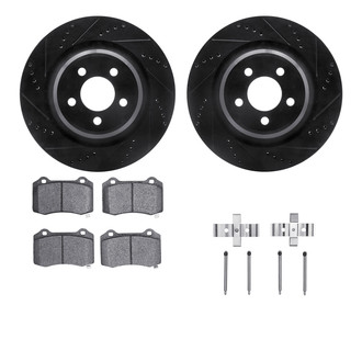 R1 Concepts® - eLINE Series Drilled and Slotted Rear Brake Kit with Ceramic Pads