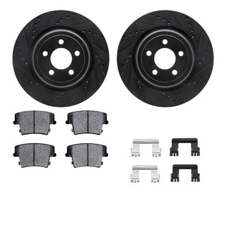 R1 Concepts® - eLINE Series Drilled and Slotted Rear Brake Kit with Ceramic Pads