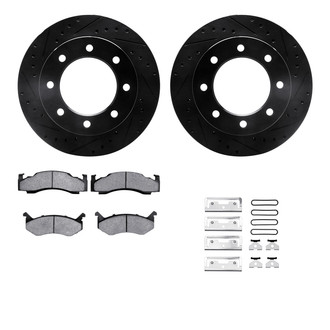 R1 Concepts® - eLINE Series Drilled and Slotted Front Brake Kit with Ceramic Pads