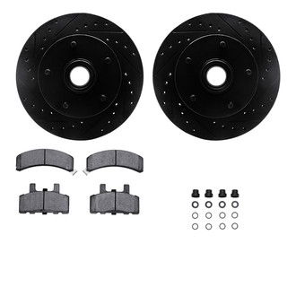 R1 Concepts® - eLINE Series Drilled and Slotted Front Brake Kit with Ceramic Pads