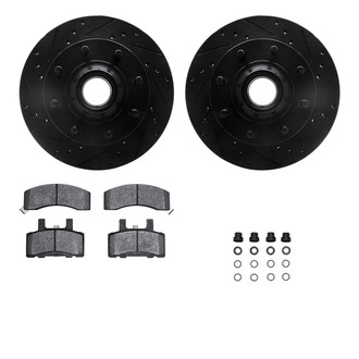 R1 Concepts® - eLINE Series Drilled and Slotted Front Brake Kit with Ceramic Pads