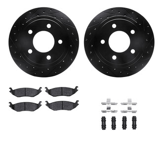 R1 Concepts® - eLINE Series Drilled and Slotted Rear Brake Kit with Ceramic Pads