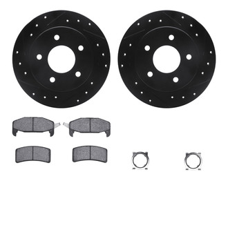 R1 Concepts® - eLINE Series Drilled and Slotted Rear Brake Kit with Ceramic Pads