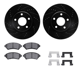 R1 Concepts® - eLINE Series Drilled and Slotted Front Brake Kit with Ceramic Pads